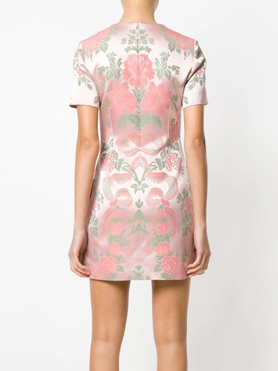 Shop Christopher Kane Floral Jacquard Mini Dress In Pink
