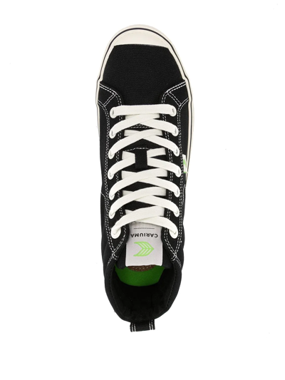 Cariuma Oca High Washed Black Canvas Contrast Thread Sneaker In Black