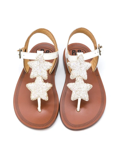 Shop Pèpè Star Open-toe Sandals In White
