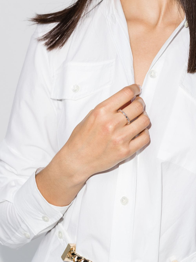 Suzanne Kalan 18kt Rose Gold Horizontal Baguette Diamond Ring In Metallic