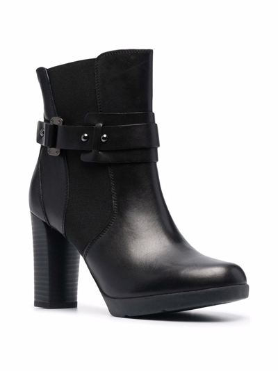 Shop Geox Heeled Ankle Boots In Black