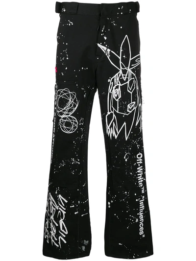 Shop Off-white Futura Alien Print Trousers In Black