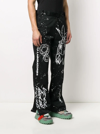 Shop Off-white Futura Alien Print Trousers In Black