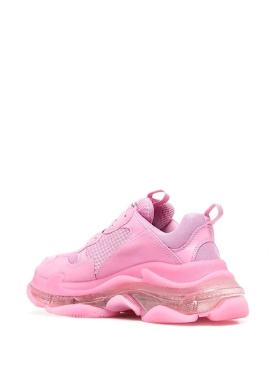 Shop Balenciaga Triple S Clear-sole Sneakers In Pink