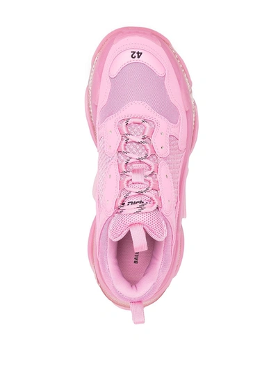 Shop Balenciaga Triple S Clear-sole Sneakers In Pink