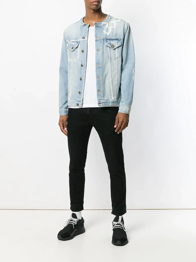 Ih Nom Uh Nit In Nom Uh Nit Denim Jacket With Print On The Back In Blue
