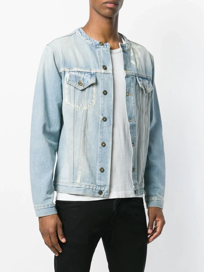 Shop Ih Nom Uh Nit Printed Denim Jacket In Blue