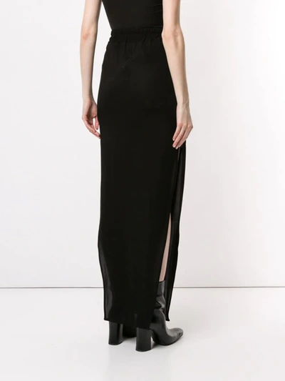 Shop Rick Owens Side-slit Drawstring Maxi Skirt In Black