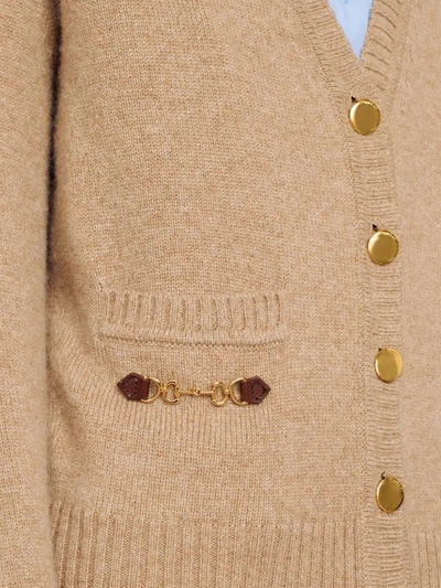 Shop Gucci Horsebit-detail Cashmere Cardigan In Neutrals