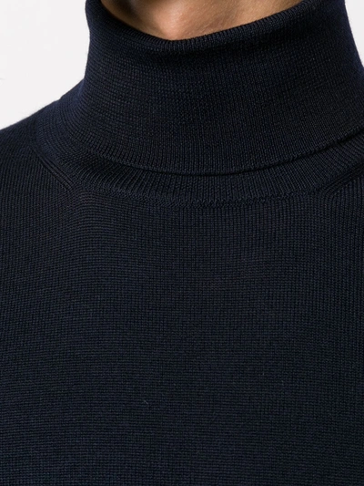 Shop Barba Knitted Rollneck In Blue