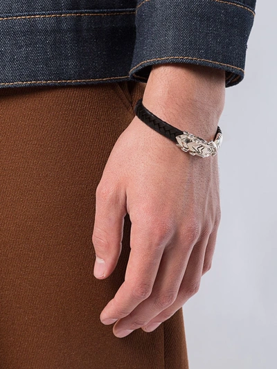 John Hardy Silver And Sapphire Legends Naga Braided Leather Bracelet In Black