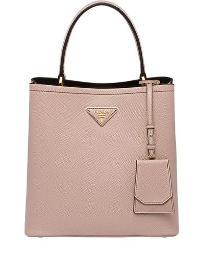 Shop Prada Double Saffiano Leather Bag In Pink