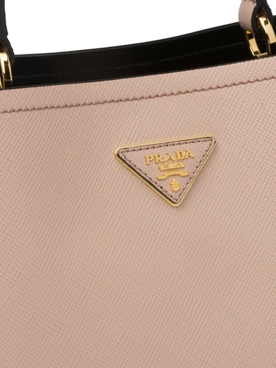 Shop Prada Double Saffiano Leather Bag In Pink
