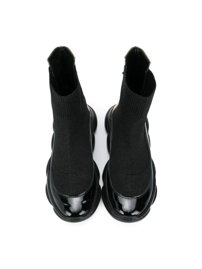 Shop Roberto Cavalli Junior Chunky Sole Sock Sneakers In Black
