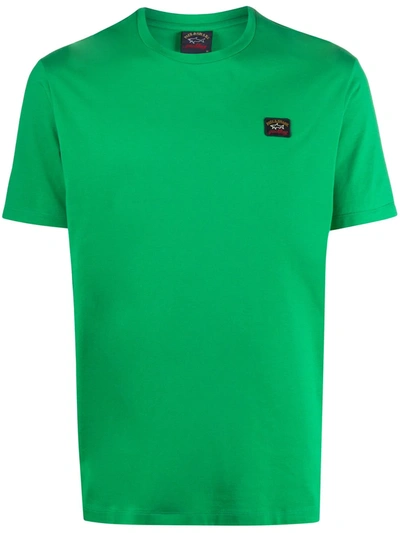 Paul & Shark Logo Crew Neck T-shirt With Short Sleeves In Green