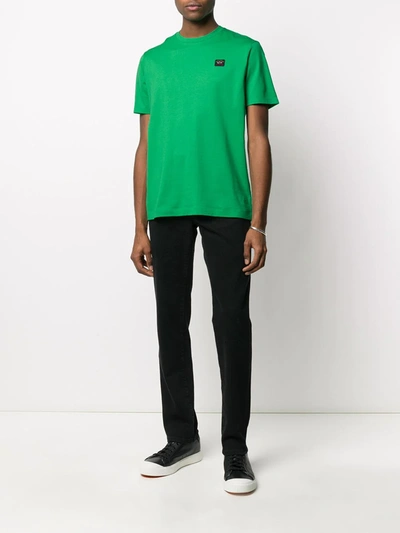 Paul & Shark Logo Crew Neck T-shirt With Short Sleeves In Green