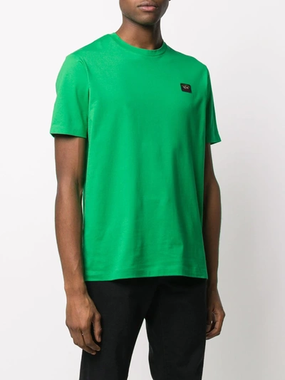 Paul & Shark Logo Crew Neck T-shirt With Short Sleeves In Green