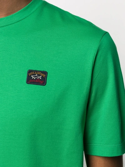 Shop Paul & Shark Logo-patch Crew Neck T-shirt In Green