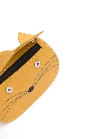 Shop Sarah Chofakian Cat Cardholder In Yellow