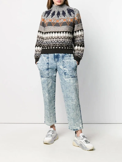 Shop Stella Mccartney Festive-knit Jumper In Grey