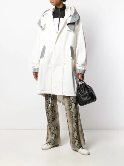Ambush Oversized Hooded Coat In White