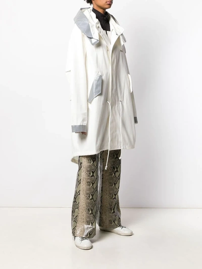 Ambush Oversized Hooded Coat In White