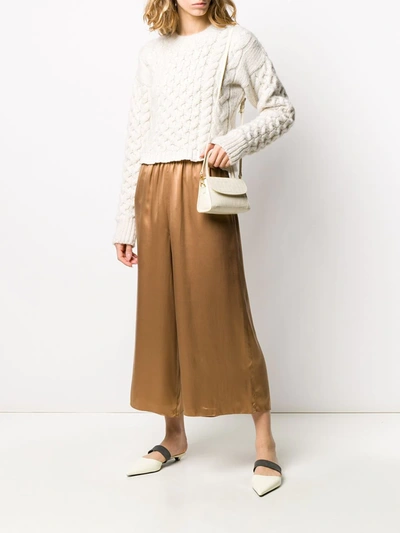 Shop Theory Cropped Flared Trousers In Neutrals