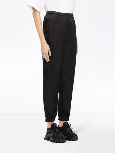 Shop Prada Logo Plaque Track Pants In Black