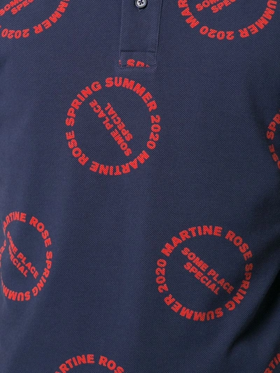 Shop Martine Rose Baba Logo Print Polo Shirt In Blue