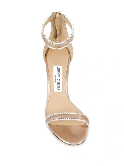 Shop Jimmy Choo Dochas 100mm Embellished Sandals In Gold