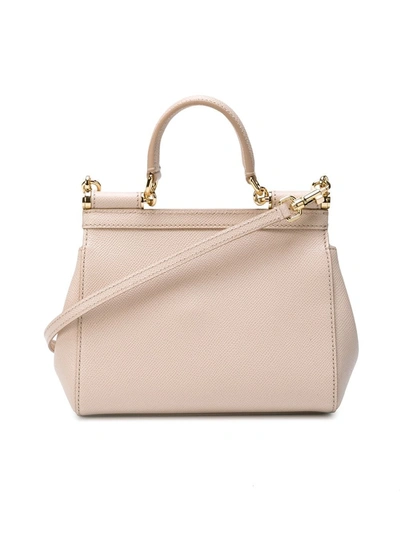 Shop Dolce & Gabbana Mini Sicily Leather Tote In Pink