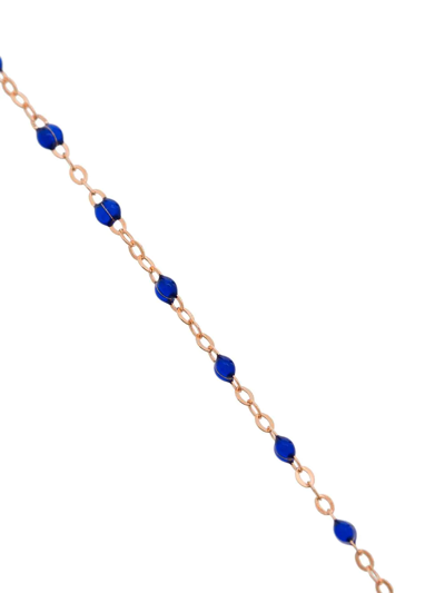 Shop Gigi Clozeau 18kt Rose Gold Beaded Necklace In Blue