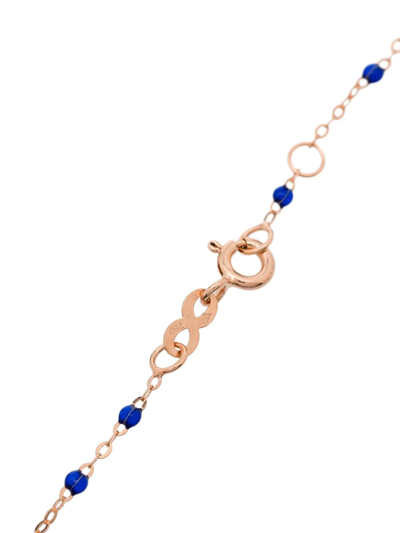 Shop Gigi Clozeau 18kt Rose Gold Beaded Necklace In Blue