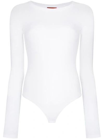 Shop Alix Nyc Colby Ribbed Bodysuit In White