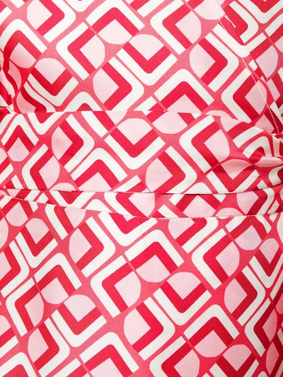 geometric print wrap dress