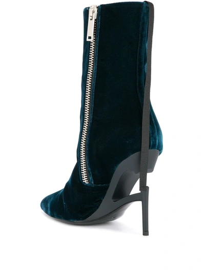 Shop Ben Taverniti Unravel Project Broken Heel Velvet Boots In Blue