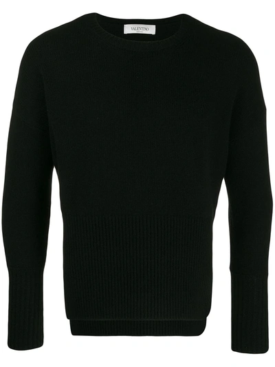Shop Valentino Logo-jacquard Cashmere-blend Jumper In Black