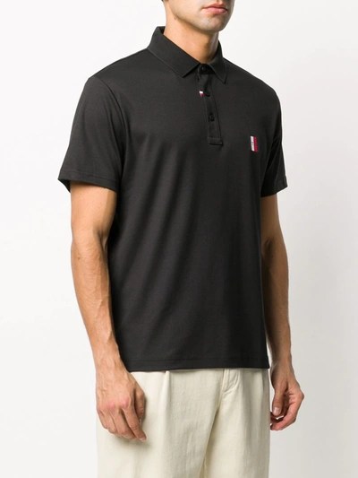 Shop Tommy Hilfiger Logo-embroidered Polo Shirt In Black