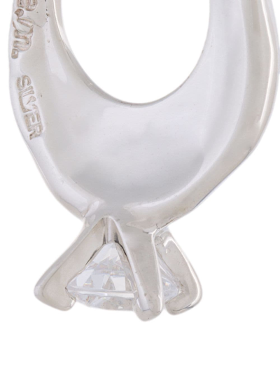 E.m. Small Crystal Hoop Earring In Metallic