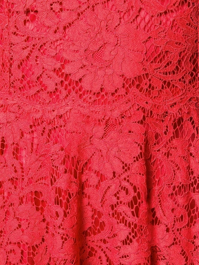 Shop Dolce & Gabbana Floral Lace Dress In Red