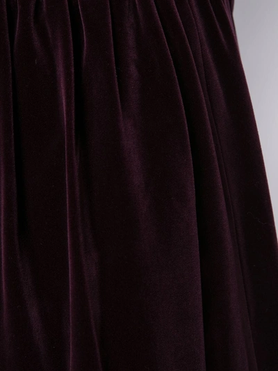 Pre-owned Saint Laurent 1970's Velvet Skirt In Purple