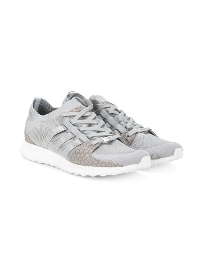 Shop Adidas Originals X Pusha T Eqt Support Ultra Primeknit "grayscale" Sneakers In Grey