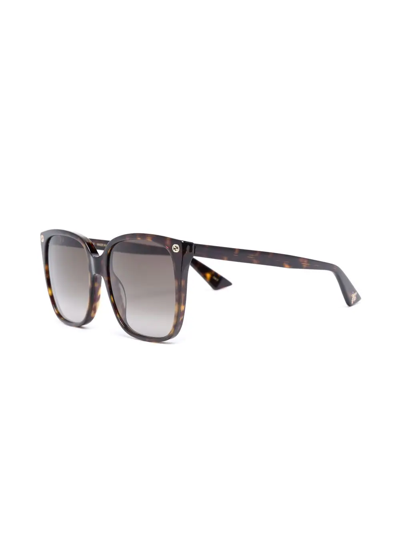 Gucci Cat-eye Tinted Sunglasses In Braun