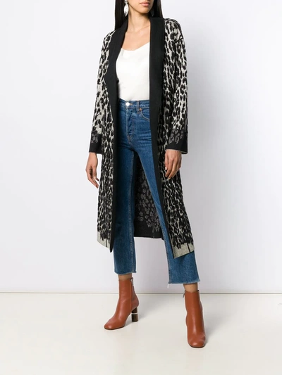 Shop Missoni Leopard Print Knitted Coat In Black