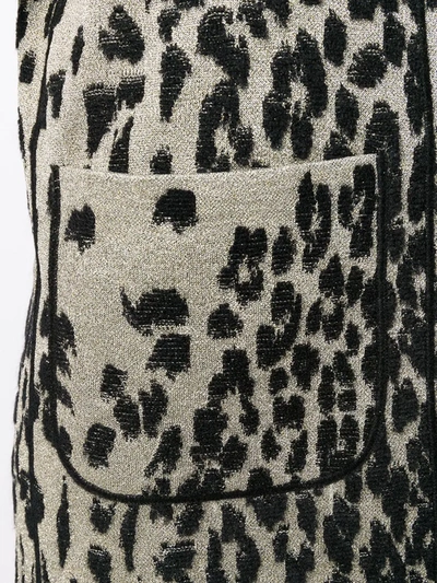 Shop Missoni Leopard Print Knitted Coat In Black