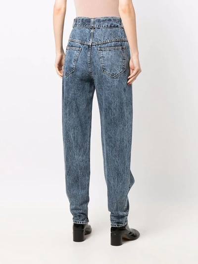 Shop Maison Margiela High-waist Belted Jeans In Blue