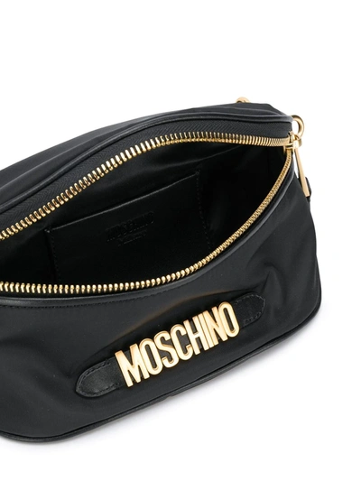 Shop Moschino Logo Plaque Belt Bag In Black