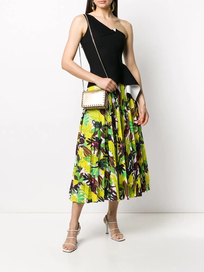 Shop Valentino Monkey Forest Pleated Midi Skirt In Green