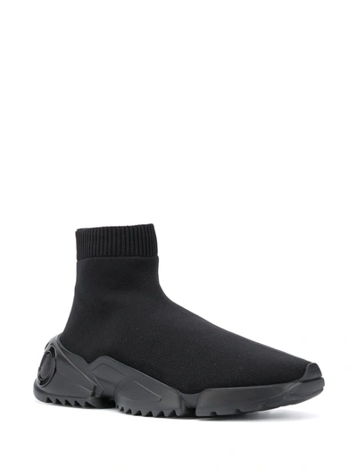 Ferragamo Sock-style High-top Sneakers In Black