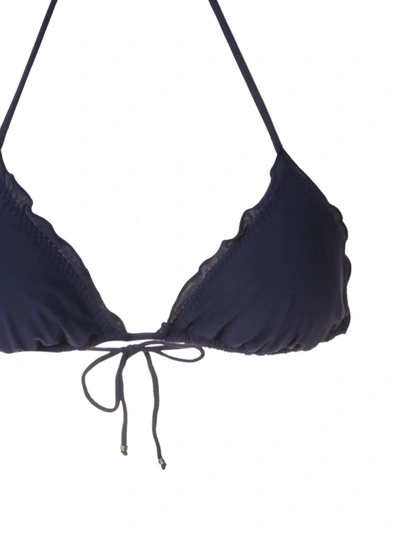 Amir Slama Ruffled Triangle Bikini Set In Blue